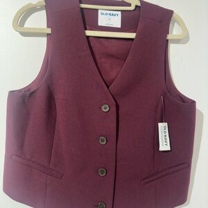 Old Navy Women's Wine Red Button-Front Vest